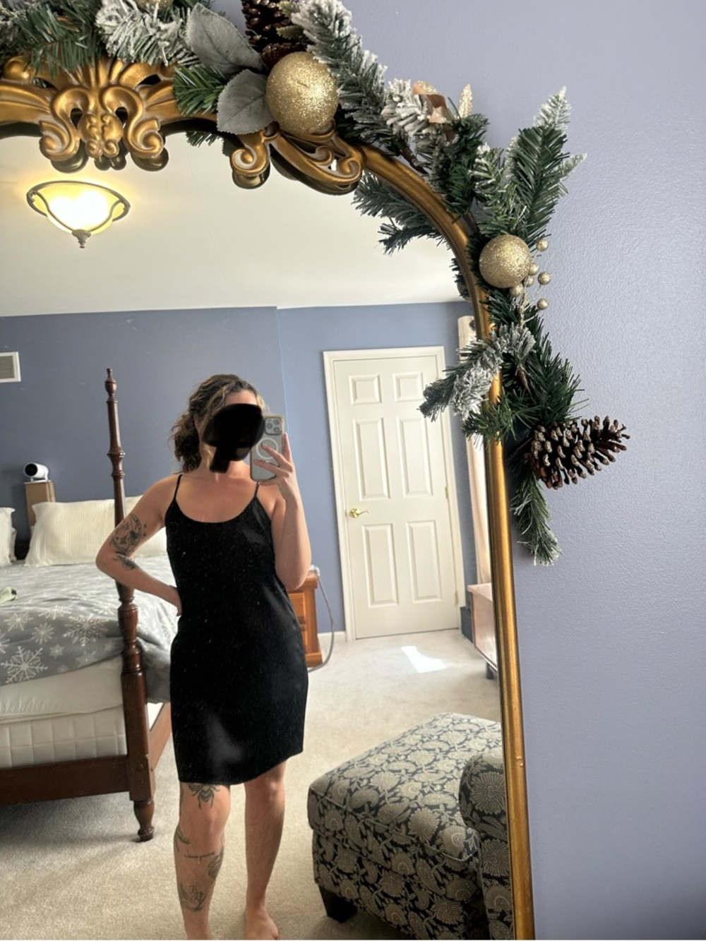 White House Black Market Black Mini Slip Dress - Picture 2 of 5